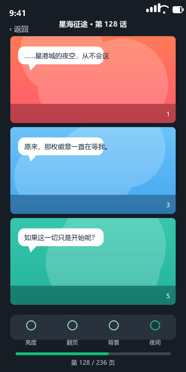 漫蛙3 阅读页界面示意